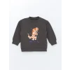 LCW baby Gri H12 Bisiklet Yaka Uzun Kollu Basic Erkek Bebek Sweatshirt ve Eşofman Alt 2li