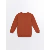 LCW Kids Turuncu Bisiklet Yaka Erkek Bebek Sweatshirt ve Eşofman Alt 2li