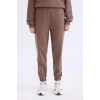 Defacto D8022 Kahve Regular Fit 2li Takım Sweatshirt Beli Lastikli Eşofman Altı