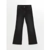 LCW Kids Siyah Beli Ayarlanabilir Lastikli Kız Çocuk Jean Pantolon