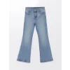 LCW Kids Mavi Beli Ayarlanabilir Lastikli Kız Çocuk Jean Pantolon