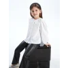 LCW Kids Beyaz Bebe Yaka Uzun Kollu Basic Kız Çocuk Gömlek