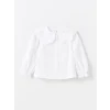 LCW Kids Beyaz Bebe Yaka Uzun Kollu Basic Kız Çocuk Gömlek