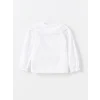 LCW Kids Beyaz Bebe Yaka Uzun Kollu Basic Kız Çocuk Gömlek