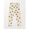LCW Kids Ekru Beli Lastikli Puantiyeli Kız Çocuk Tayt 2li
