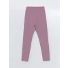 LCW Kids Lila Beli Lastikli Basic Kız Çocuk Tayt