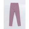 LCW Kids Lila Beli Lastikli Basic Kız Çocuk Tayt