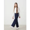 LCW Kids Indigo Beli Ayarlanabilir Lastikli Kız Çocuk Jean Pantolon