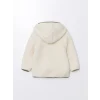 LCW Kids Bej Kapüşonlu Pelüş Erkek Çocuk Fermuarlı Sweatshirt