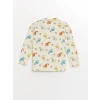 LCW baby Ekru Polo Yaka Uzun Kollu Baskılı Erkek Bebek Pijama Takımı