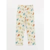 LCW baby Ekru Polo Yaka Uzun Kollu Baskılı Erkek Bebek Pijama Takımı
