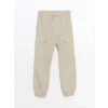 LCW Kids Bej Beli Lastikli Basic Gabardin Erkek Çocuk Pantolon