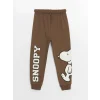 LCW Kids Kahverengi Beli Lastikli Kalın Snoopy Baskılı Erkek Çocuk Jogger Eşofman Altı