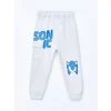 LCW Kids Gri Beli Lastikli Kalın Baskılı Erkek Çocuk Jogger Eşofman Altı