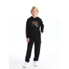 LCW Kids Siyah Oversize Kapüşonlu Erkek Çocuk Tişört