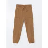 LCW Kids Bej Beli Lastikli Basic Kalın Erkek Bebek Jogger Eşofman Alt 2li