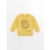 LCW baby Sari Bisiklet Yaka Uzun Kollu Baskılı Erkek Bebek Sweatshirt ve Eşofman Alt 2li Takım