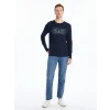 LCWAIKIKI Classic Lacivert Bisiklet Yaka Uzun Kollu Baskılı Erkek Sweatshirt