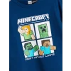 LCW Kids Petrol Bisiklet Yaka Minecraft Baskılı Erkek Çocuk Sweatshirt