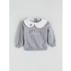 LCW Kids Gri Bebe Yaka Kız Çocuk Sweatshirt ve Eşofman Altı