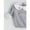 LCW Kids Gri Bebe Yaka Kız Çocuk Sweatshirt ve Eşofman Altı