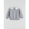 LCW Kids Gri Bebe Yaka Kız Çocuk Sweatshirt ve Eşofman Altı