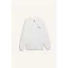 Defacto F7881AXER105 Ekru Oversize Geniş Kalıp Bisiklet Yaka Baskılı Kalın Sweatshirt