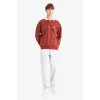 Defacto F0116AXBR311 Bordo Boxy Fit Rahat Kesim Polo Yaka Baskılı Sweatshirt