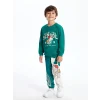 LCW Kids Yeşil Bisiklet Yaka Uzun Kollu Erkek Çocuk Sweatshirt