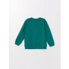 LCW Kids Yeşil Bisiklet Yaka Uzun Kollu Erkek Çocuk Sweatshirt