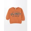 LCW Kids Turuncu Bisiklet Yaka Uzun Kollu Erkek Bebek Sweatshirt