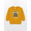 LCW Kids Sari Bisiklet Yaka Kalın Baskılı Erkek Çocuk Sweatshirt