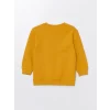 LCW Kids Sari Bisiklet Yaka Kalın Baskılı Erkek Çocuk Sweatshirt