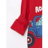 LCW Kids Kirmizi Bisiklet Yaka Baskılı Erkek Çocuk Sweatshirt