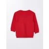 LCW Kids Kirmizi Bisiklet Yaka Baskılı Erkek Çocuk Sweatshirt