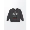 LCW Kids Antrasit Bisiklet Yaka Erkek Çocuk Sweatshirt