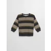 LCW Kids Antrasit Bisiklet Yaka Uzun Kollu Çizgili Erkek Çocuk Sweatshirt