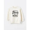 LCW Kids Bej Bisiklet Yaka Uzun Kollu Baskılı Erkek Çocuk Sweatshirt 2li