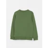 LCW Kids Yeşil Bisiklet Yaka  Baskılı Erkek Çocuk Sweatshirt