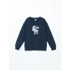 LCW Kids Lacivert Bisiklet Yaka Erkek Çocuk Kalın Sweatshirt