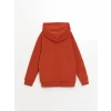 LCW Kids Turuncu Kapüşonlu Baskılı Erkek Çocuk Sweatshirt