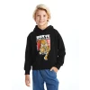 LCW Kids Siyah Kapüşonlu Erkek Çocuk Sweatshirt