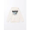 LCW Kids Ekru Kapüşonlu Erkek Çocuk Sweatshirt