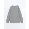 LCW Kids Gri Bisiklet Yaka Erkek Çocuk Sweatshirt