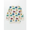 LCW Kids Bej Bisiklet Yaka Uzun Kollu Baskılı Erkek Bebek Sweatshirt 2li