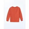 LCW Kids Kahverengi Bisiklet Yaka Erkek Çocuk Kalın Sweatshirt
