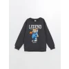 LCW Kids Antrasit Bisiklet Yaka Erkek Çocuk Kalın Sweatshirt