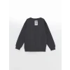 LCW Kids Antrasit Bisiklet Yaka Erkek Çocuk Kalın Sweatshirt