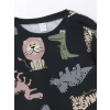 LCW Kids Bej Bisiklet Yaka Baskılı Erkek Bebek Sweatshirt 2li