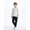 LCW Kids Ekru Bisiklet Yaka Erkek Çocuk Sweatshirt